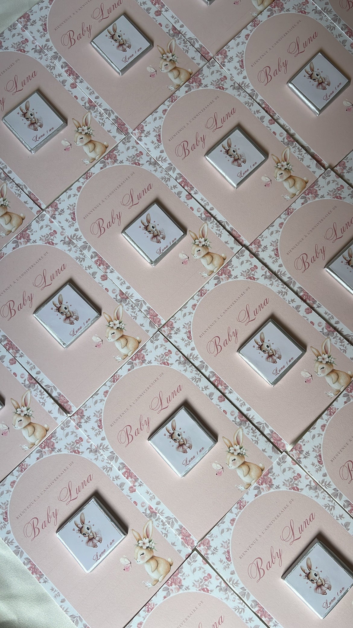 Carte chocolat personnalisée – Cadeau invités baptême