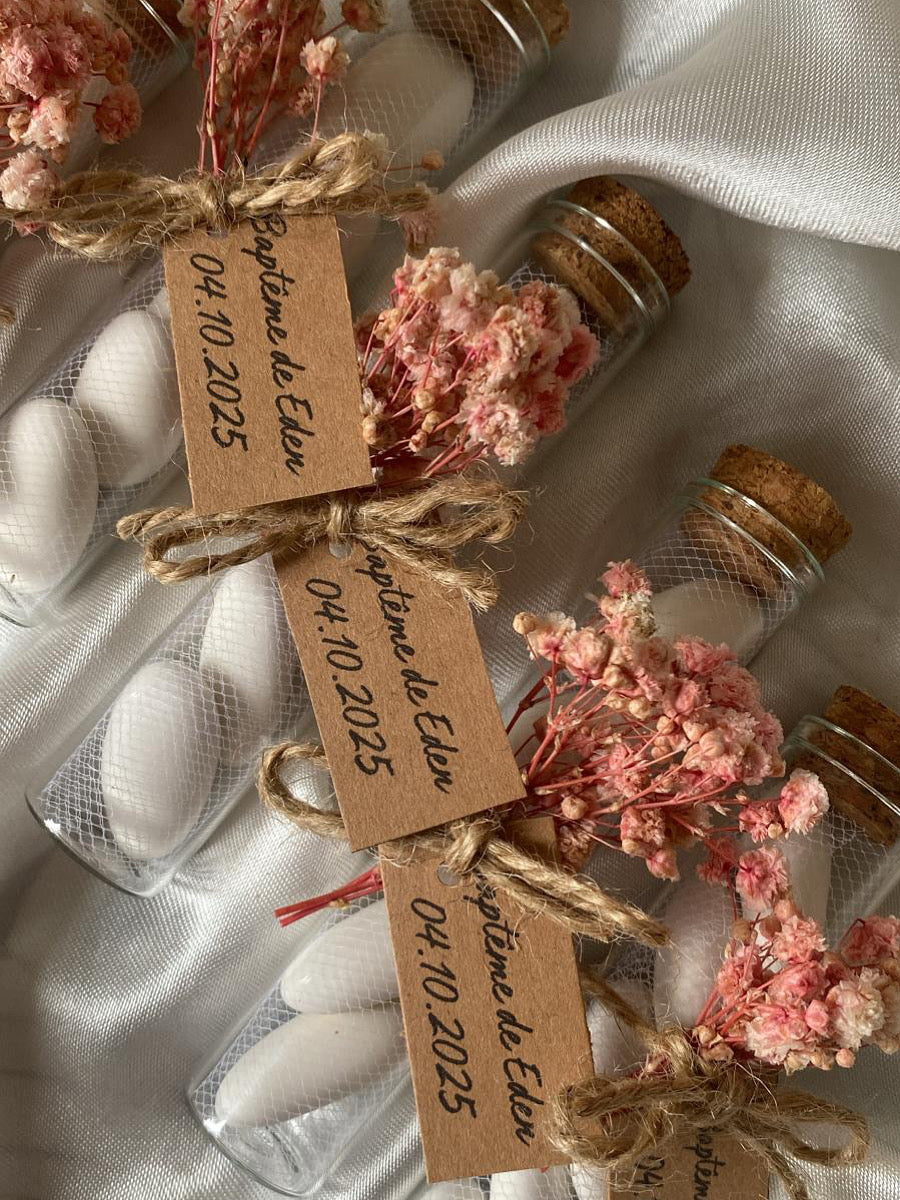 Fiole de dragées champêtre