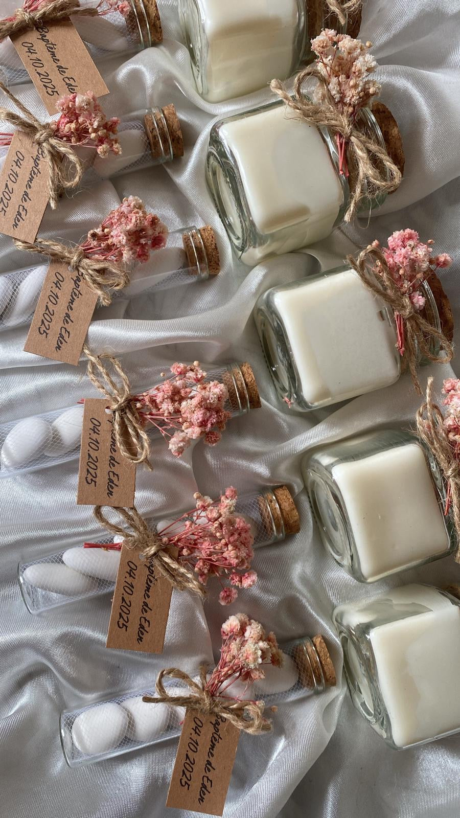 Fiole de dragées champêtre