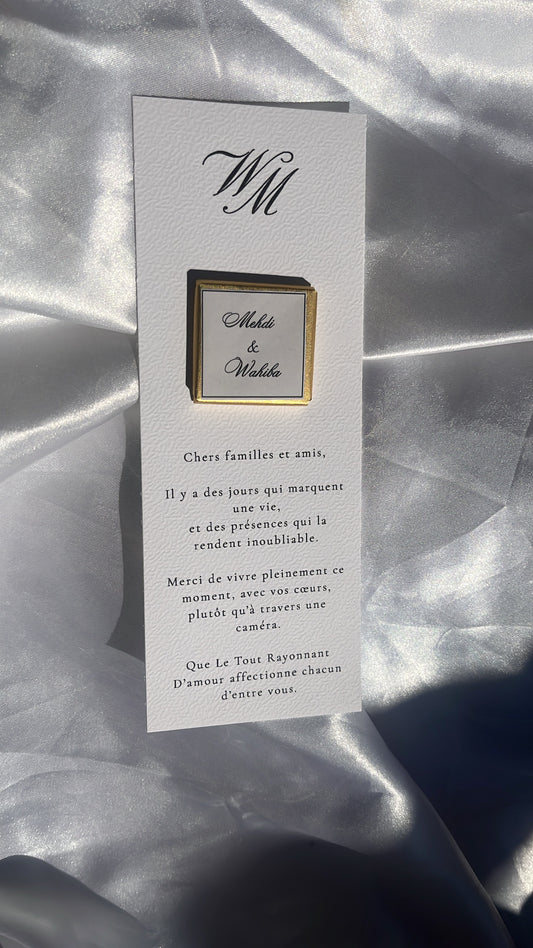 Carte personnalisée avec chocolat