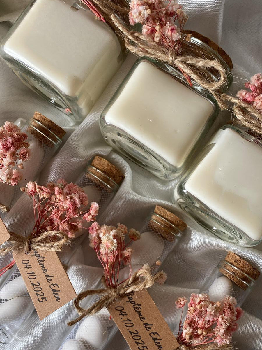 Fiole de dragées champêtre