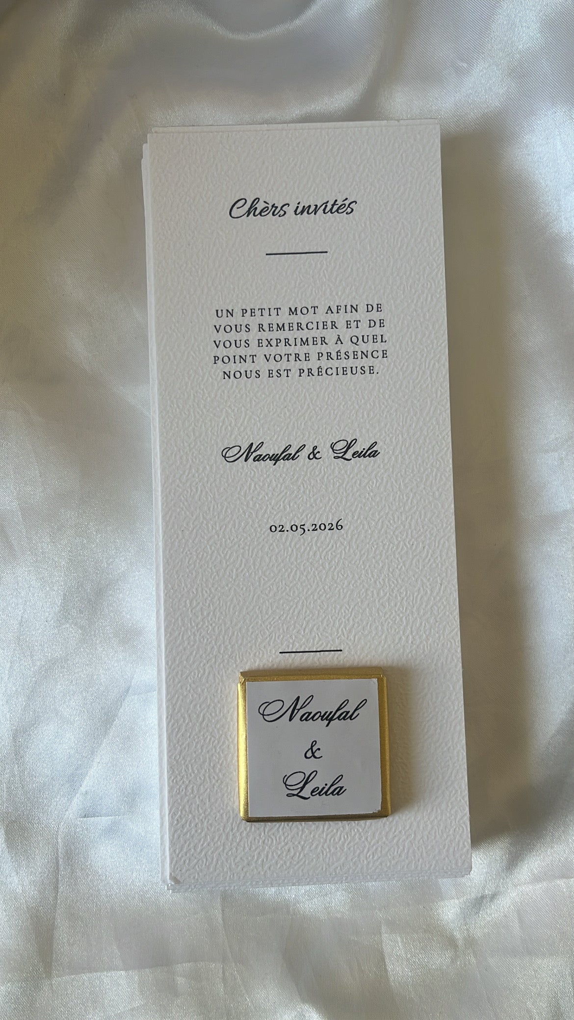 Carte personnalisée avec chocolat