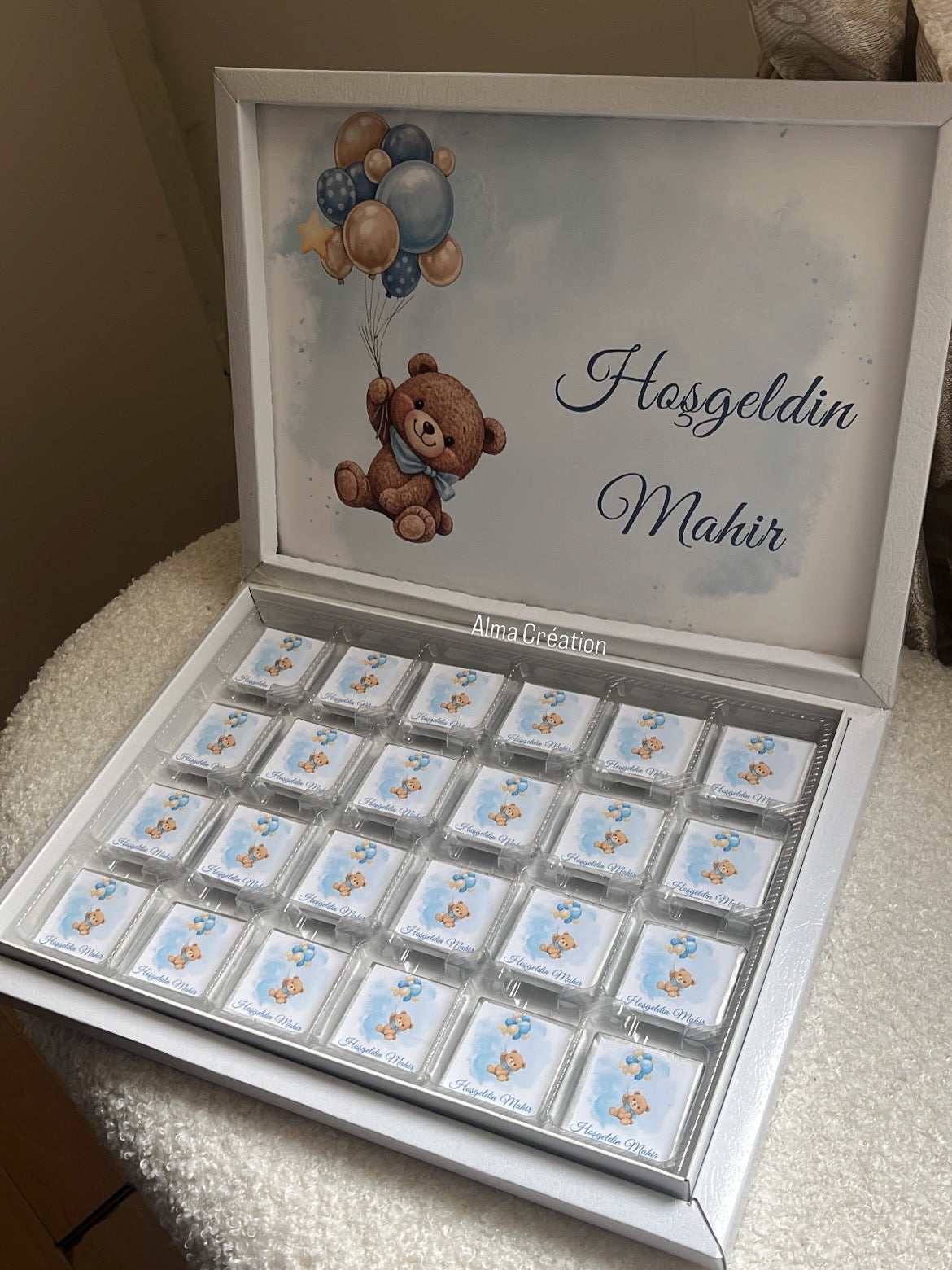 Boîte chocolat personnalisée - Baptême
