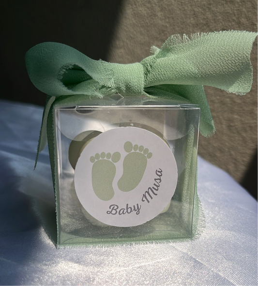 Bougie cube personnalisée - Baptême