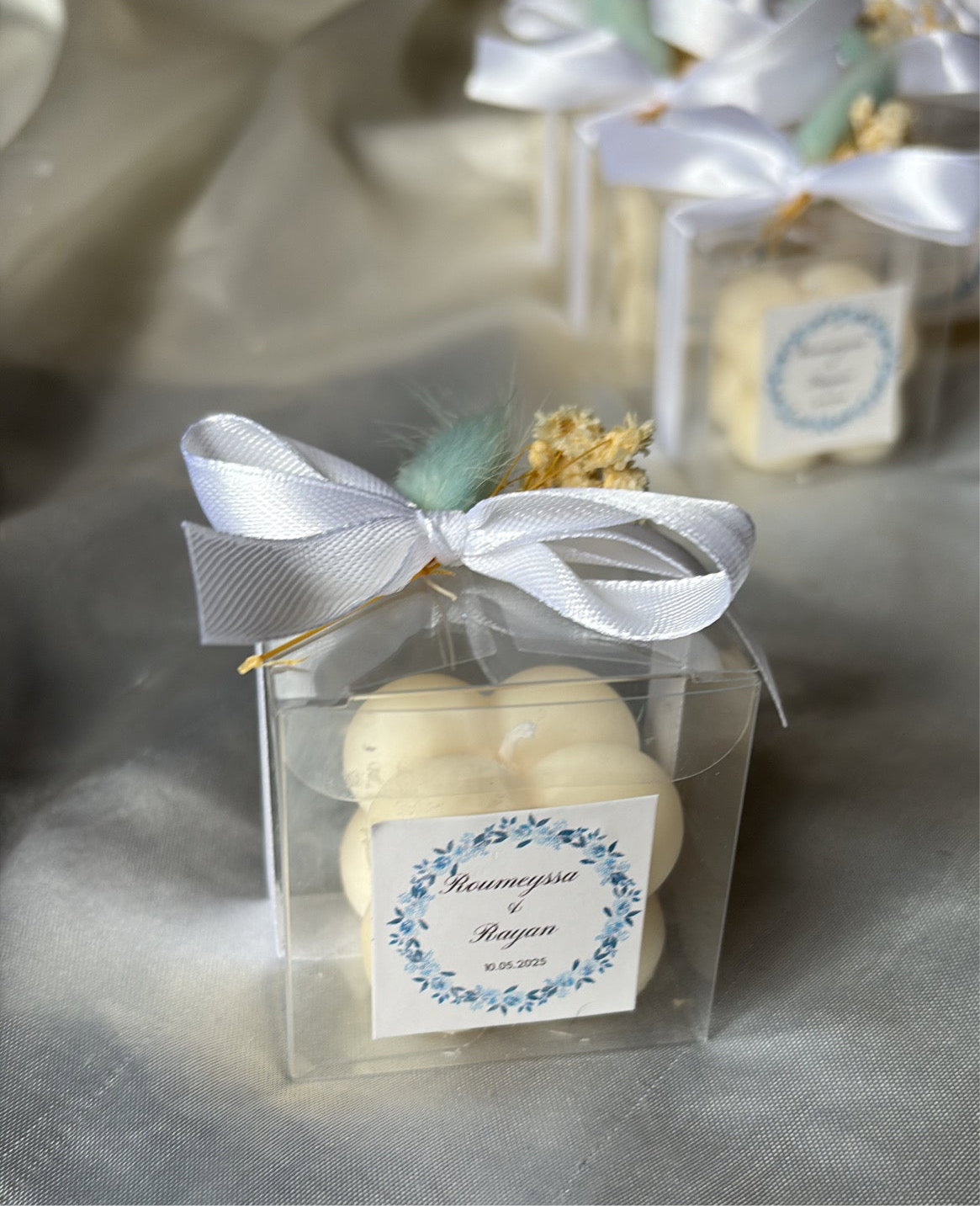 Bougie cube personnalisée