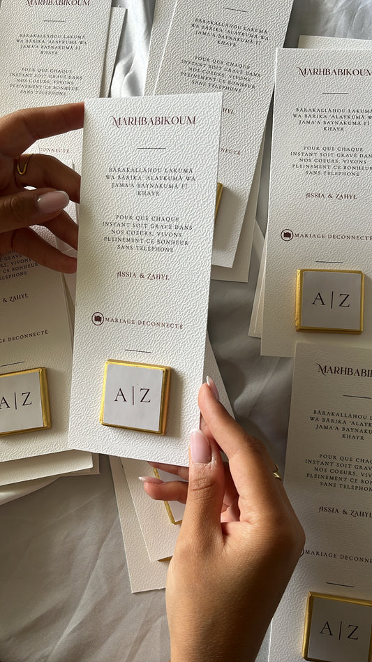 Carte personnalisée avec chocolat
