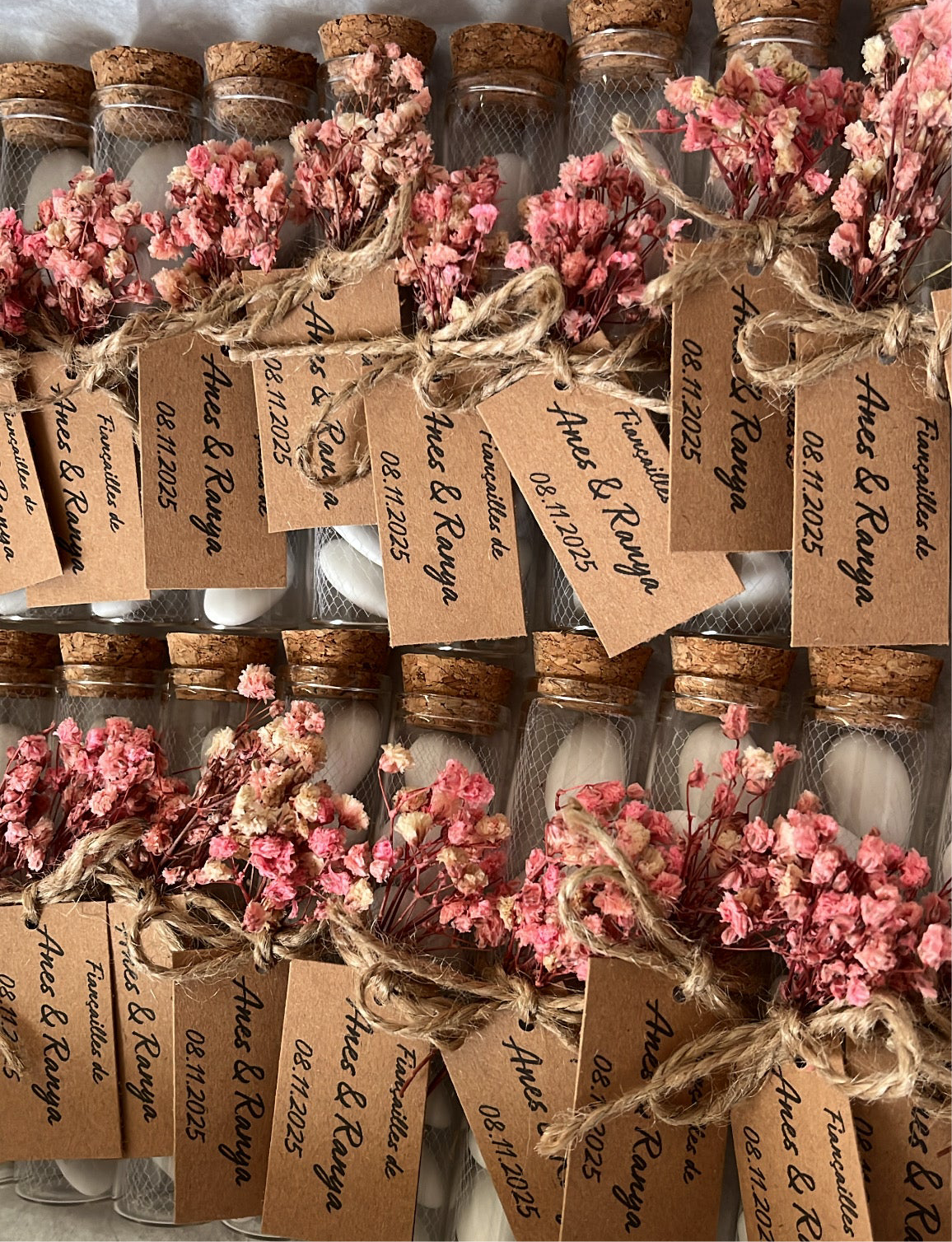 Fiole de dragées champêtre