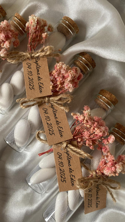 Fiole de dragées champêtre