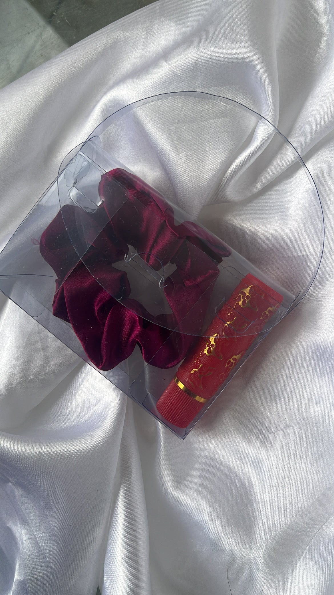 Petit sac à main PVC transparent - Chouchou, rouge à lèvre magique