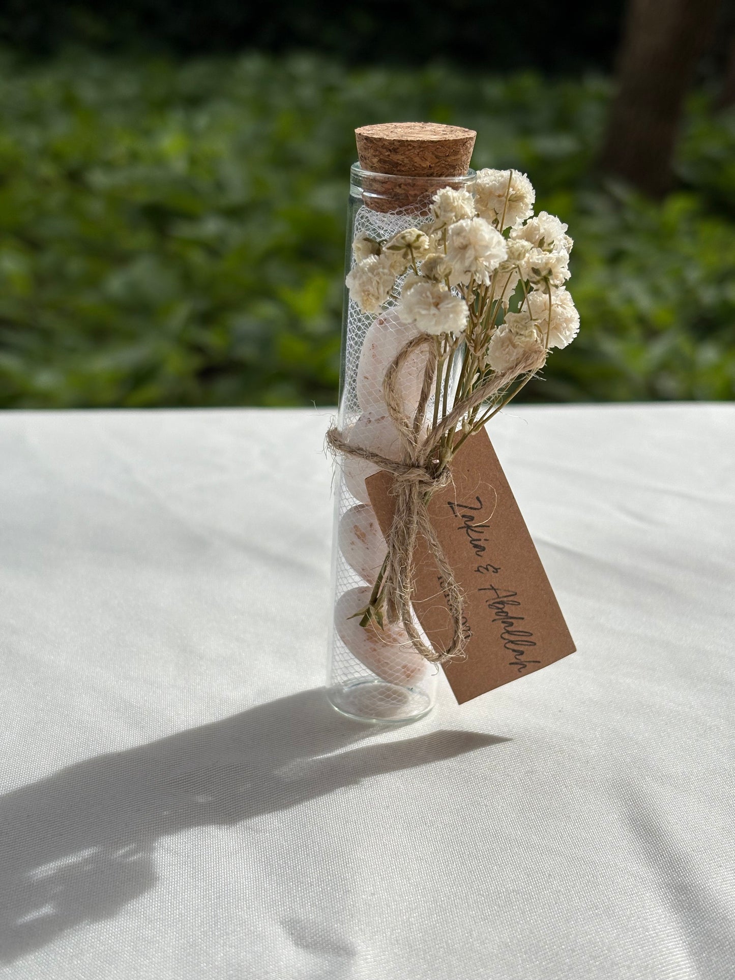 Fiole de dragées champêtre